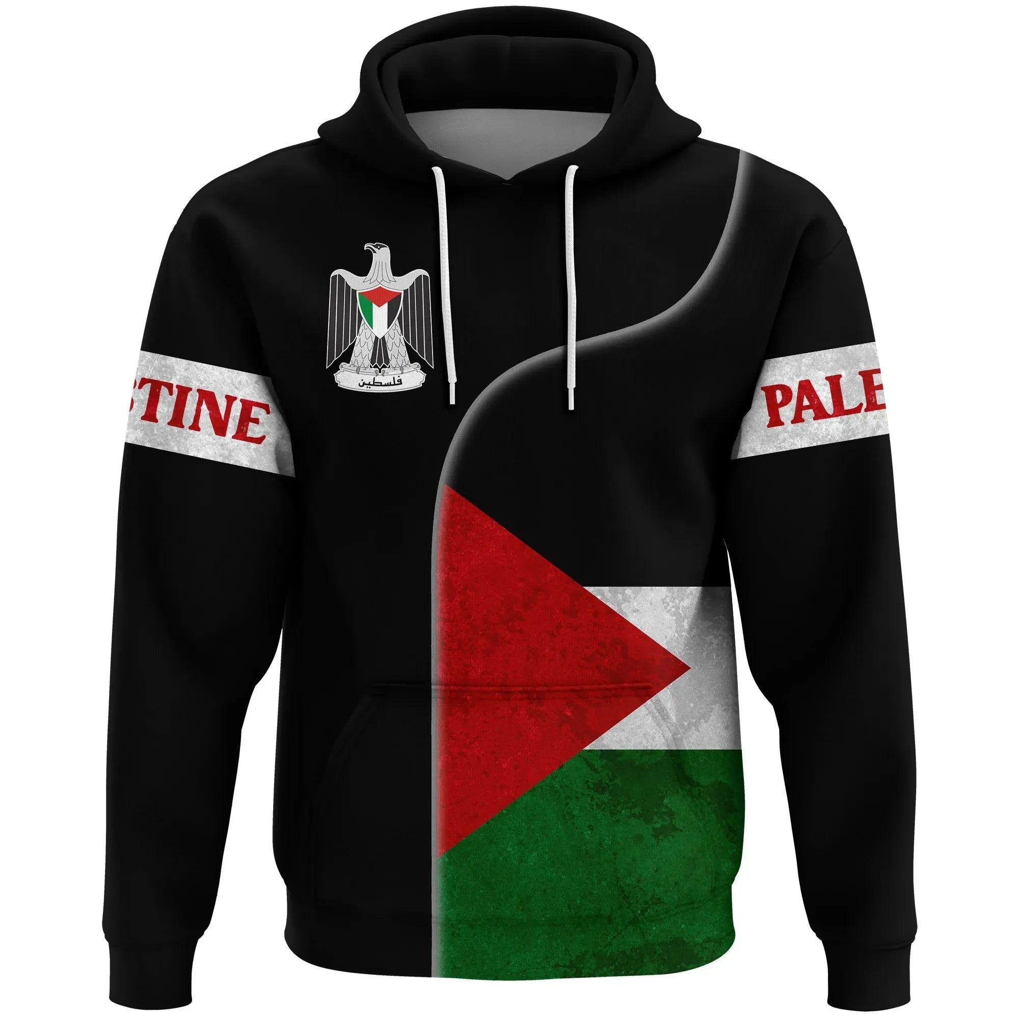 Palestine Flag Hoodie Coat Of Arms RLT13 - Wonder Print Shop