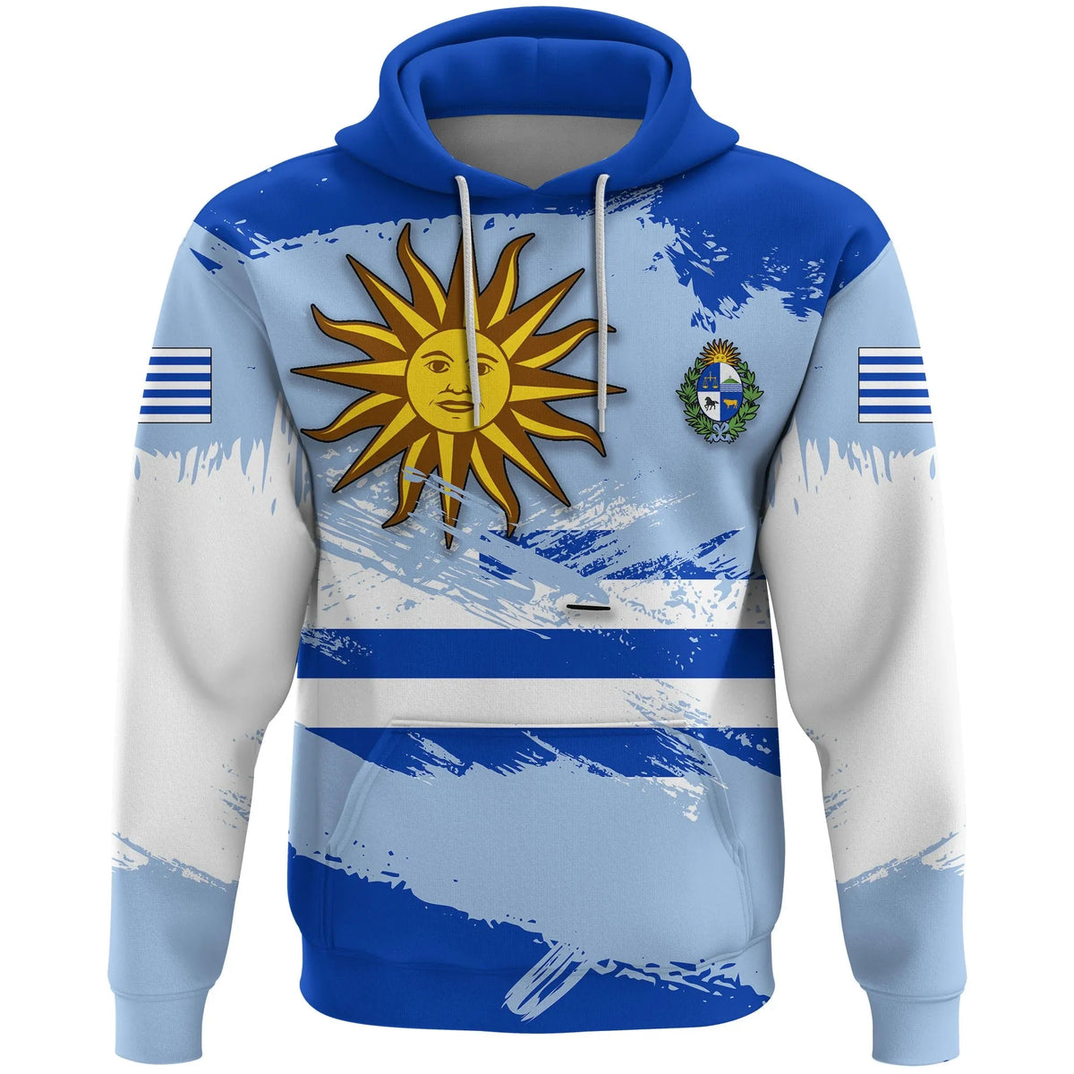 Uruguay Hoodie Uruguay Flag Brush RLT6 - Wonder Print Shop