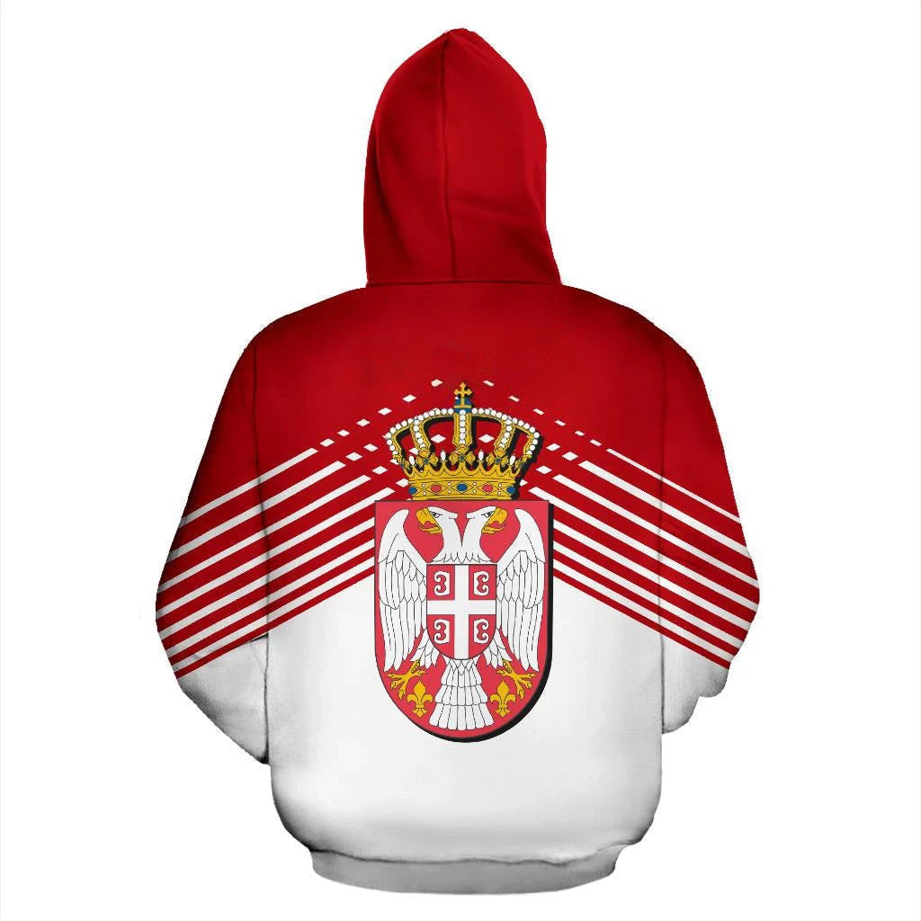 Serbia Sport Flag Hoodie Stripes Style 012 RLT7 - Wonder Print Shop