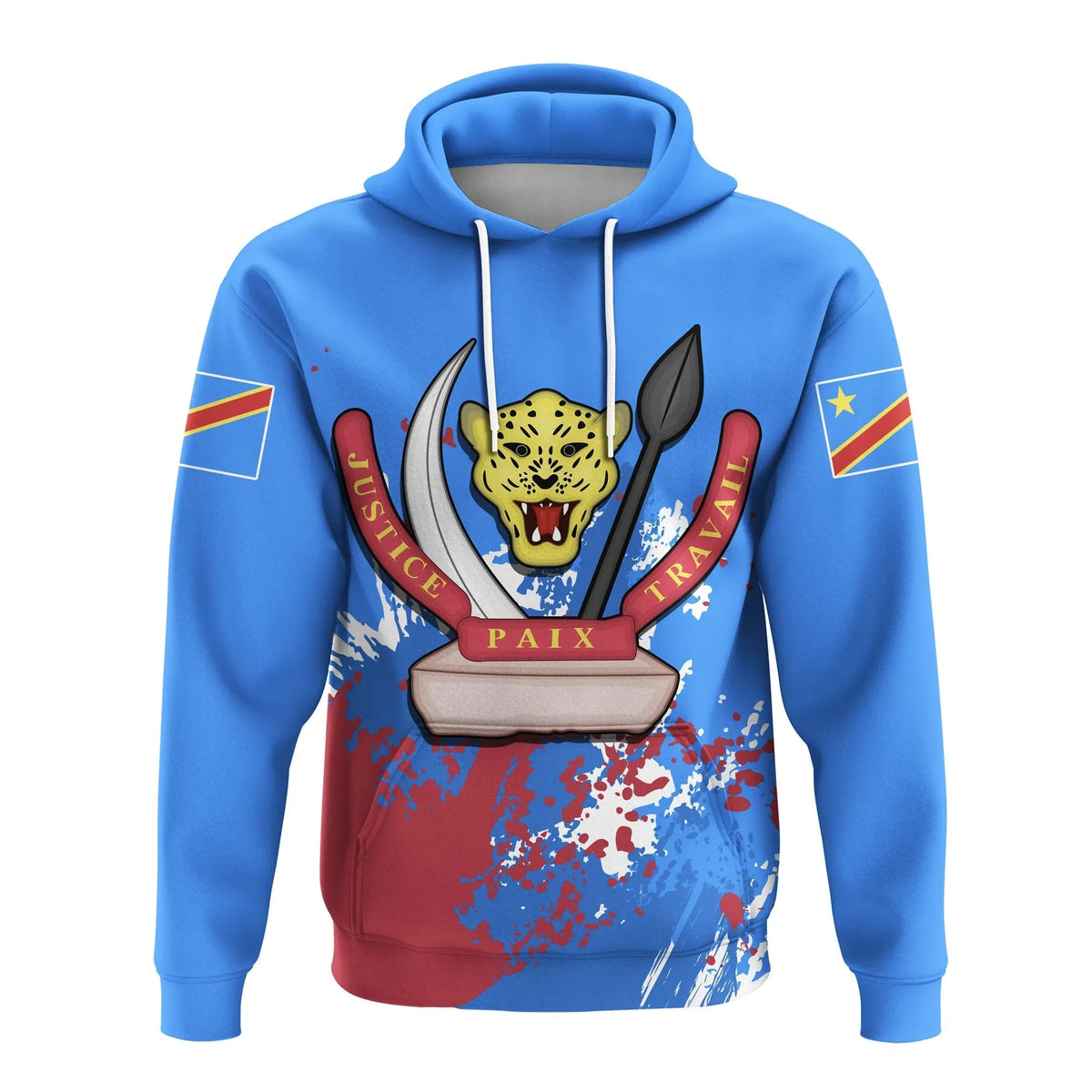 Democratic Republic Of Congo Hoodie Coat Of Arms Spaint Style RLT13 - Wonder Print Shop