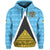 Saint Lucia Flag Hoodie Triangle Cerulean Blue RLT6 - Wonder Print Shop