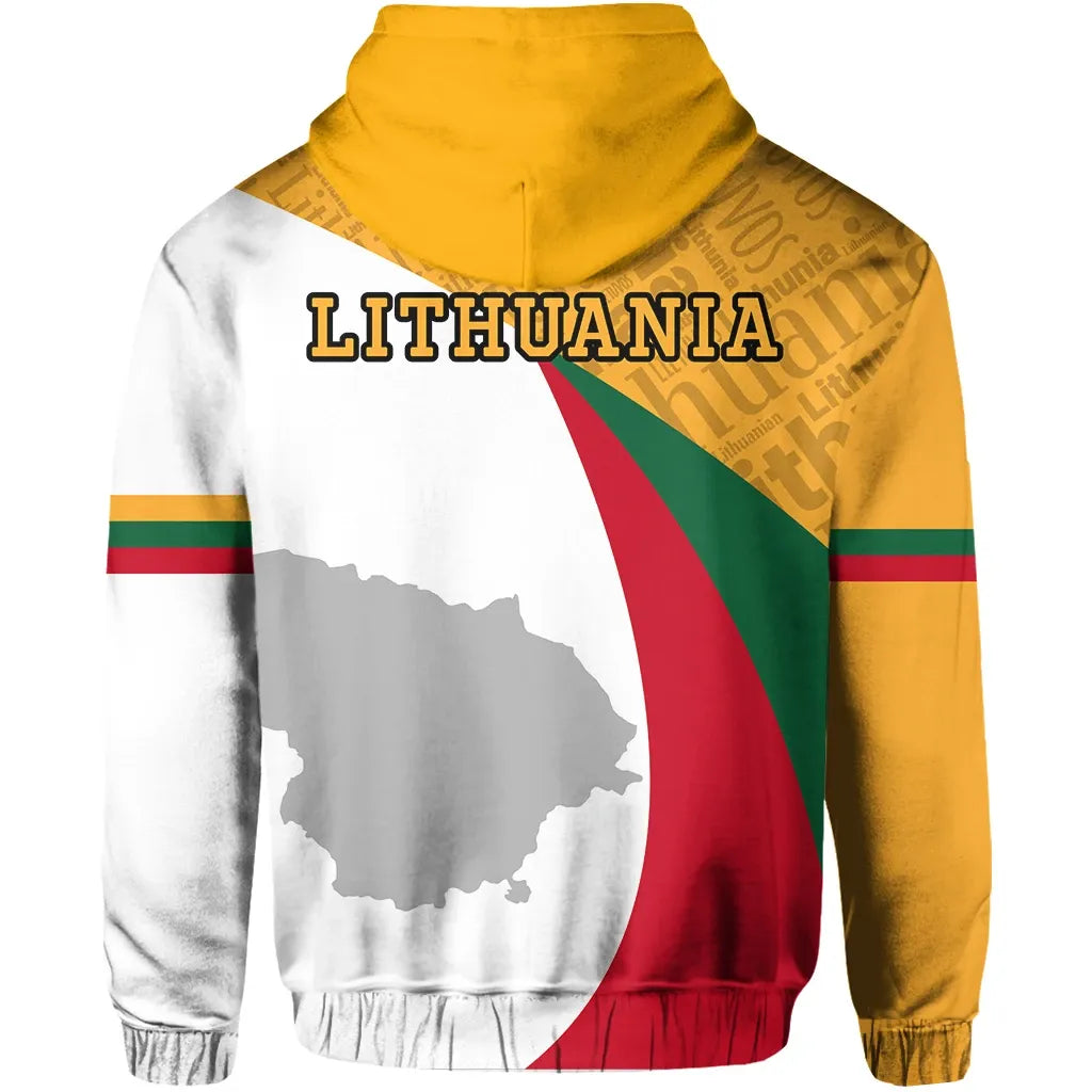 Lithuania Flag Hoodie Typecast Style RLT6 - Wonder Print Shop