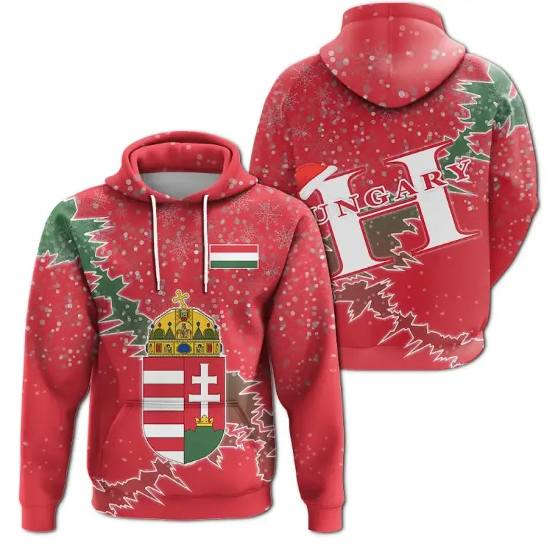Hungary Christmas Hoodie Coat Of Arms X Style RLT8 - Wonder Print Shop