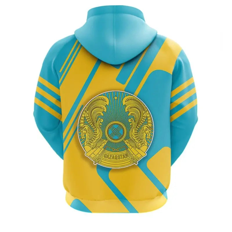 Kazakhstan Hoodie Coat Of Arms Rockie RLT8 - Wonder Print Shop