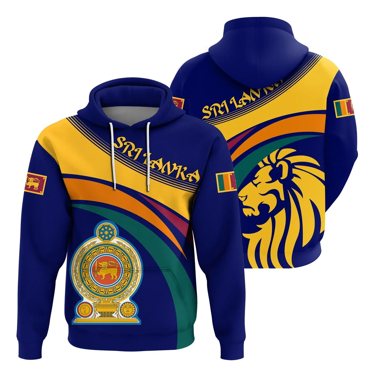 Wonder Print Shop Sri Lanka Lion Hoodie Coat Of Arms RLT7 - Wonder Print Shop