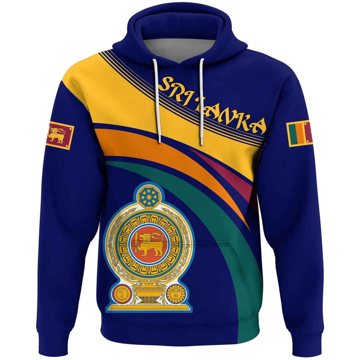 Wonder Print Shop Sri Lanka Lion Hoodie Coat Of Arms RLT7 - Wonder Print Shop