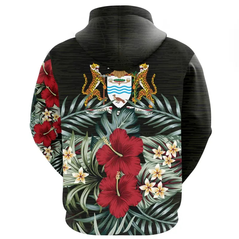 Guyana Hoodie Hibiscus RLT8 - Wonder Print Shop