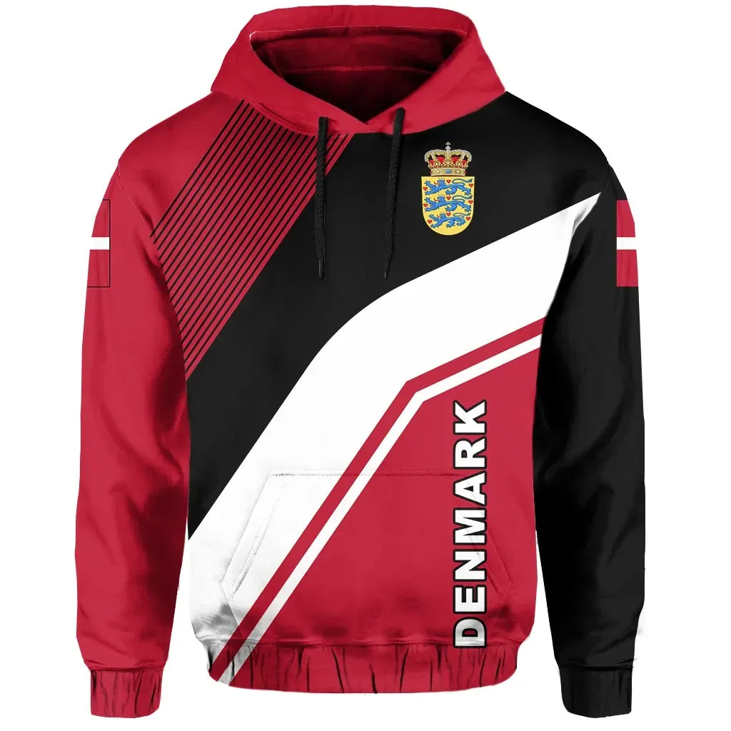 Denmark Flag Hoodie Rambo Style RLT13 - Wonder Print Shop