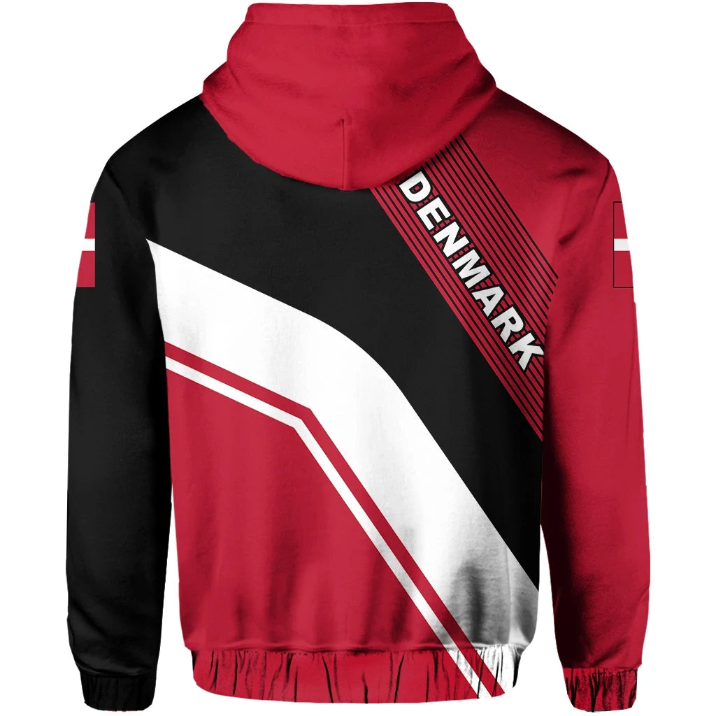 Denmark Flag Hoodie Rambo Style RLT13 - Wonder Print Shop