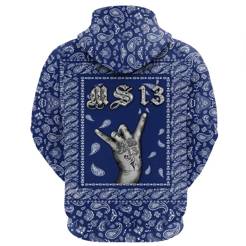 Hoodie Blue Bandana RLT8 - Wonder Print Shop