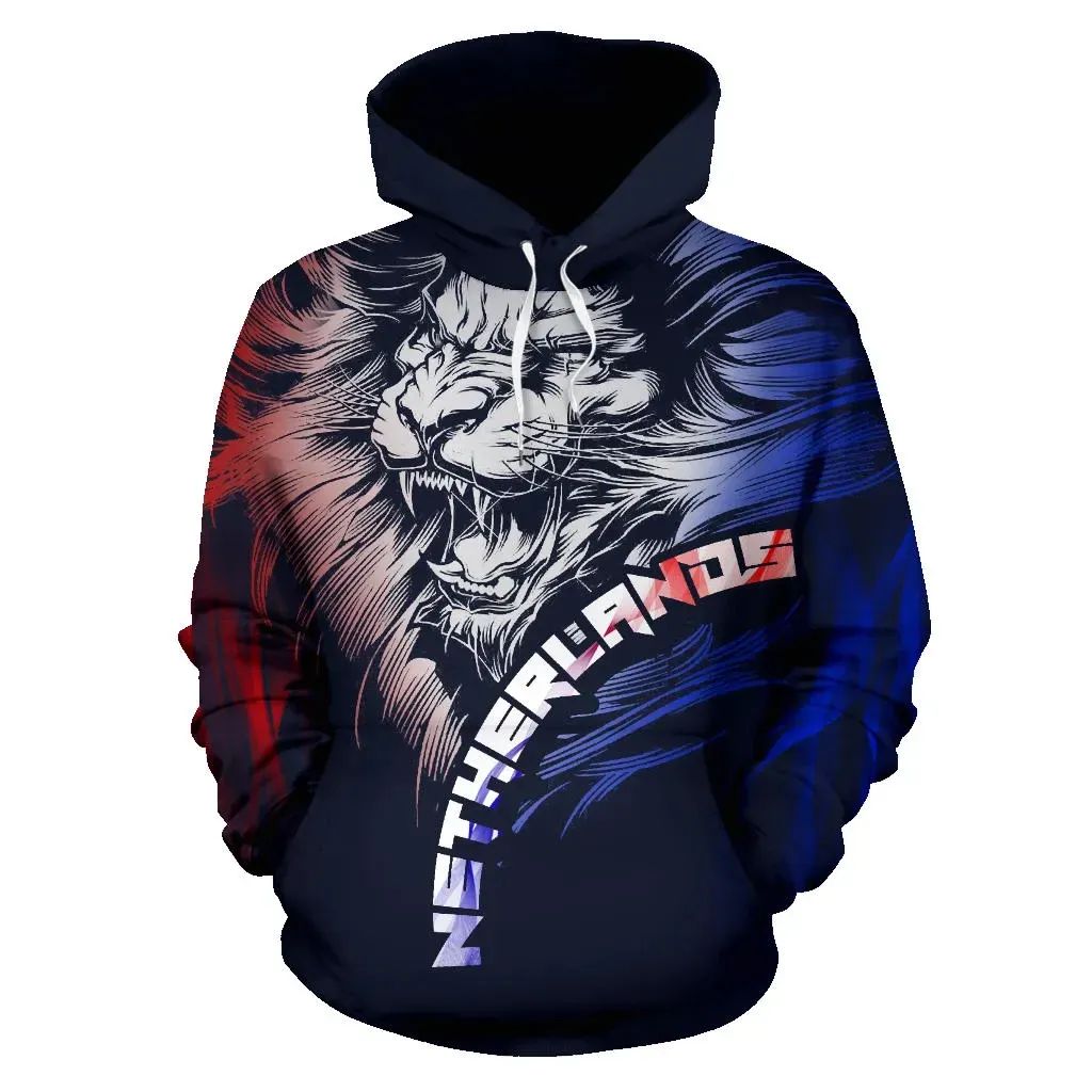 Dutch Lion Hoodie Netherlands Navy RLT7 - Wonder Print Shop