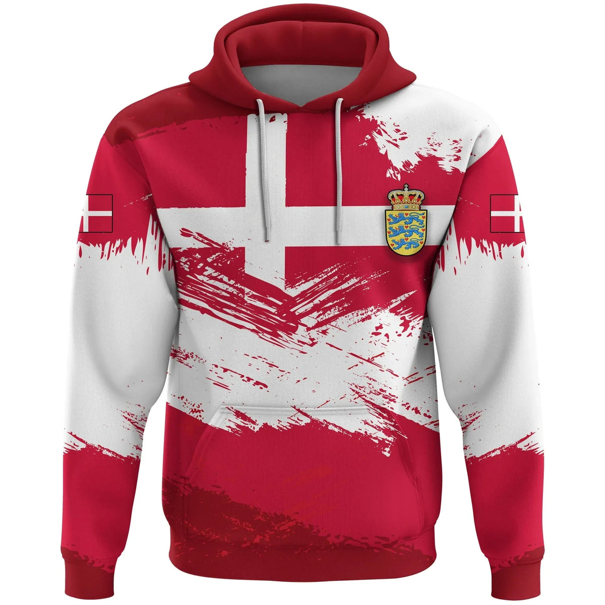Denmark Hoodie Denmark Flag Brush RLT13 - Wonder Print Shop