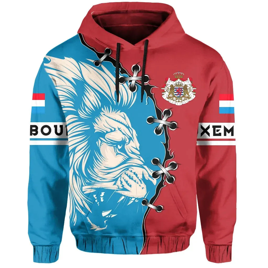 Luxembourg Hoodie Lion Coat Of Arms RLT6 - Wonder Print Shop