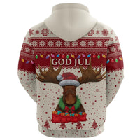 Sweden Christmas Hoodie Moose Beige Red RLT7 - Wonder Print Shop