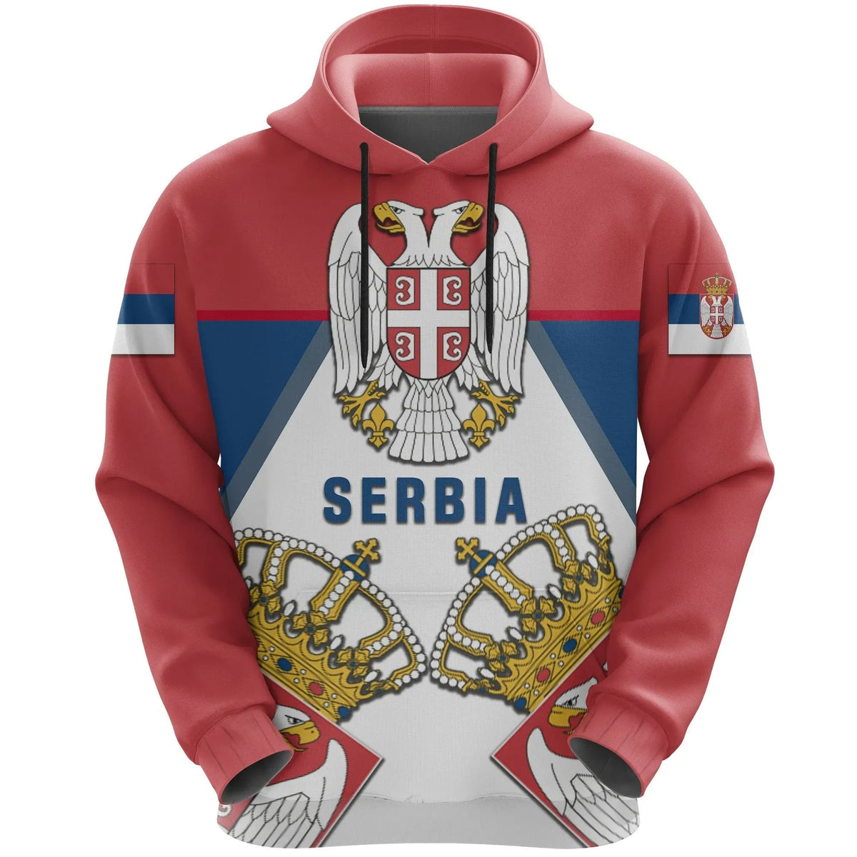 Serbia Hoodie, Serbia White Eagle Pullover Hoodie RLT7 - Wonder Print Shop