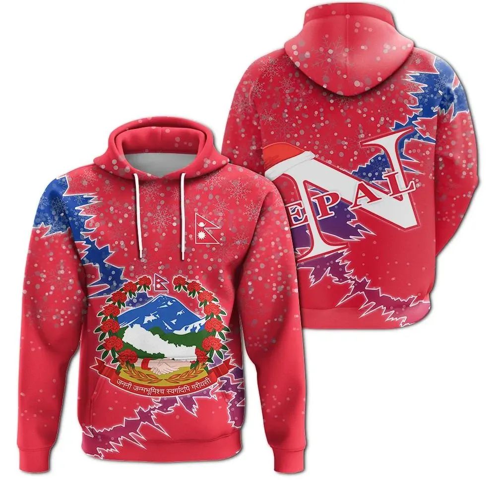 Nepal Christmas Hoodie Coat Of Arms X Style RLT7 - Wonder Print Shop