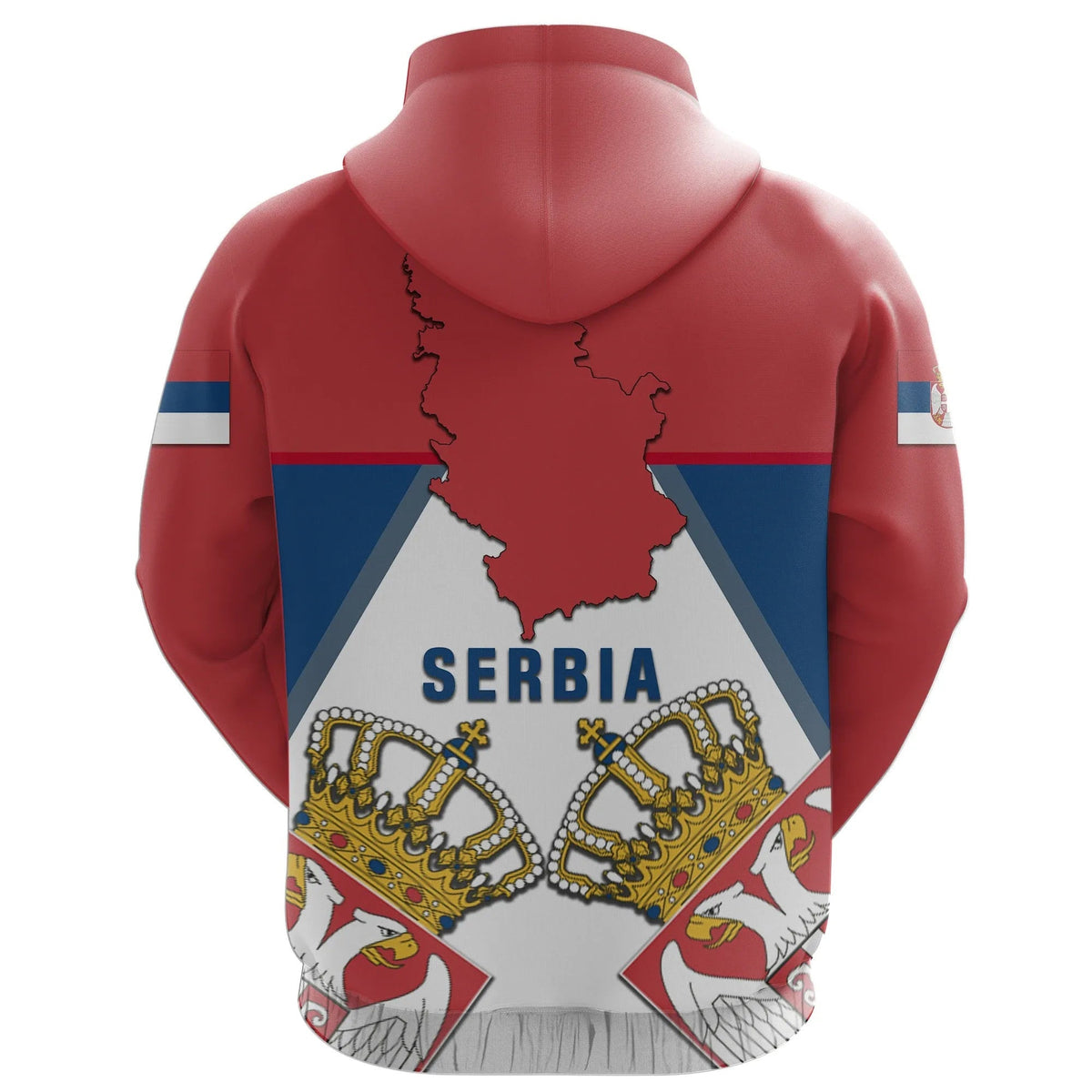Serbia Hoodie, Serbia White Eagle Pullover Hoodie RLT7 - Wonder Print Shop