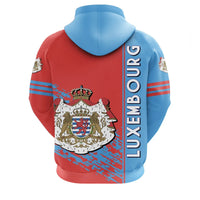 Luxembourg Hoodie Coat Of Arms Quarter Style RLT6 - Wonder Print Shop