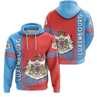 Luxembourg Hoodie Coat Of Arms Quarter Style RLT6 - Wonder Print Shop