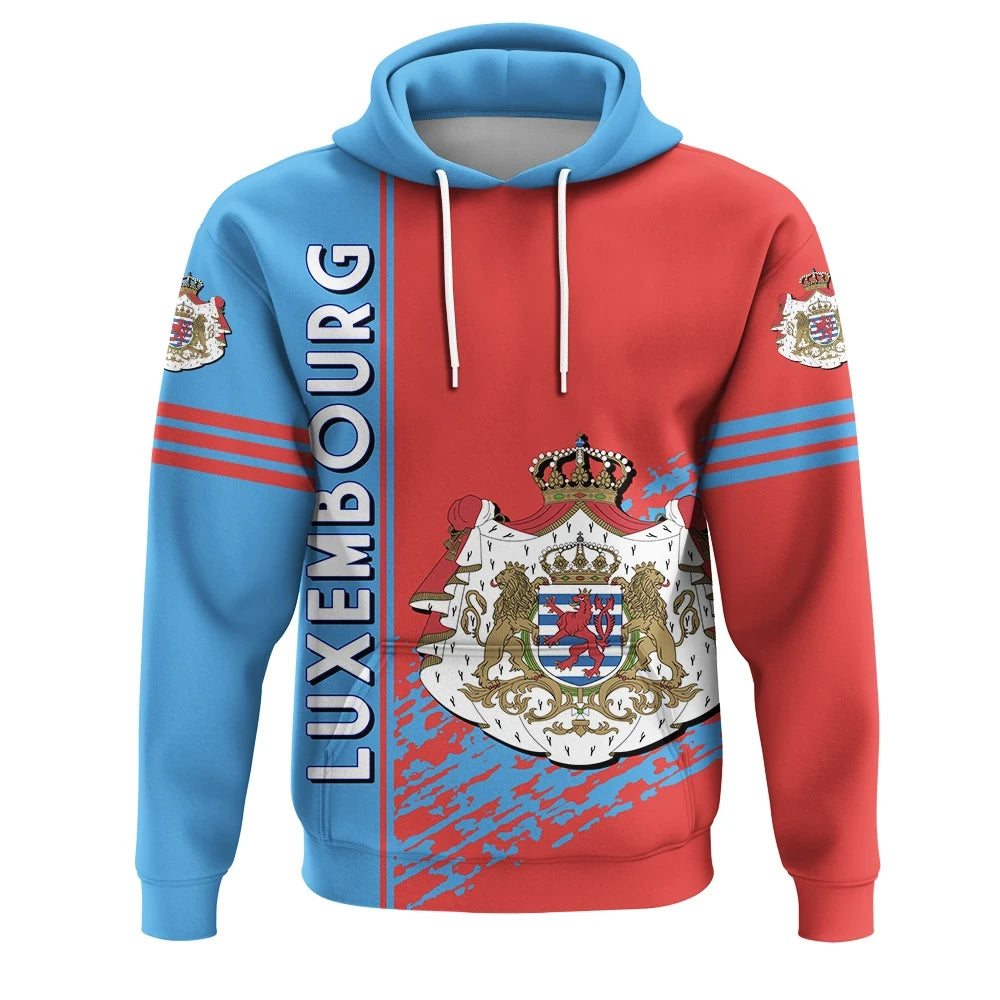 Luxembourg Hoodie Coat Of Arms Quarter Style RLT6 - Wonder Print Shop