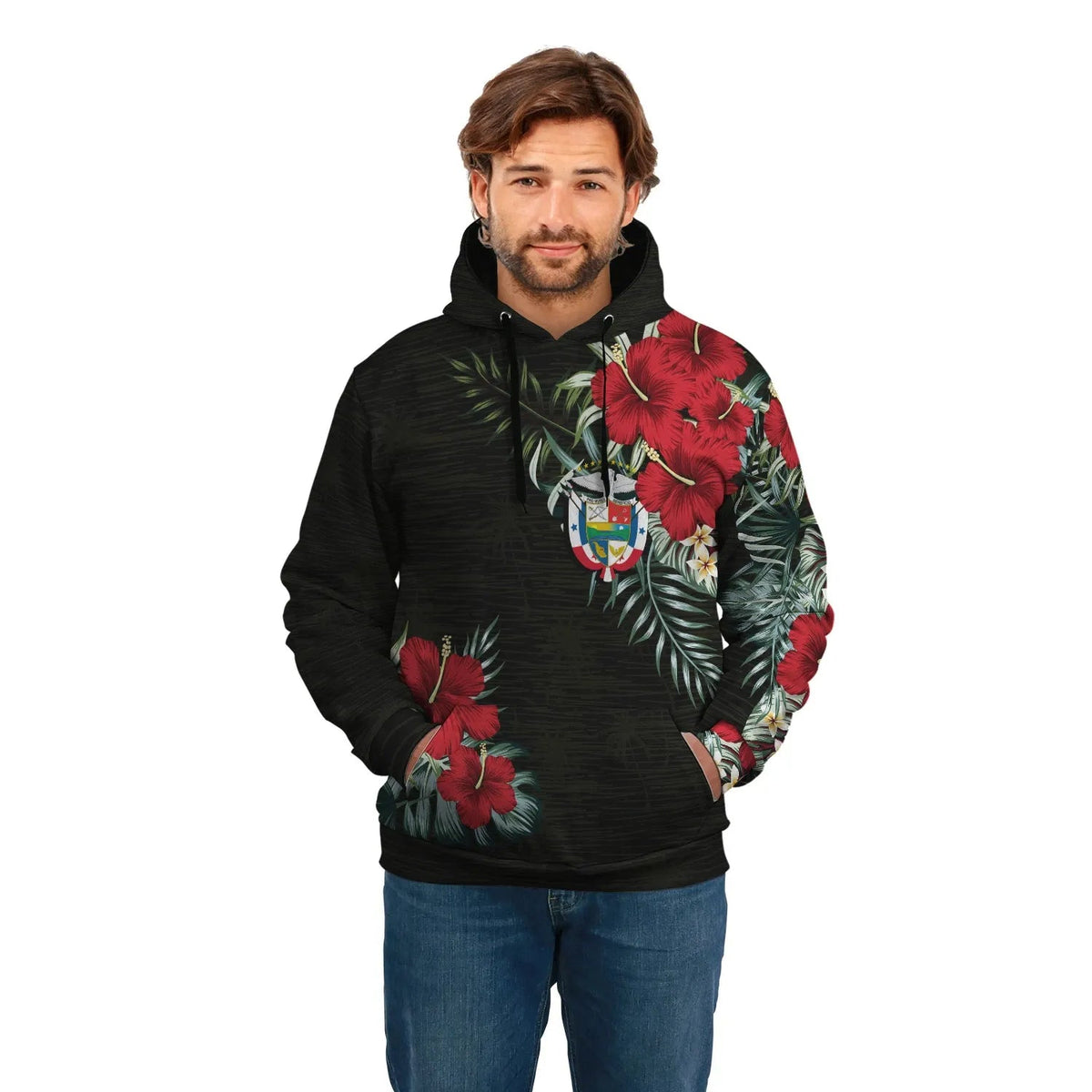 Panama Hoodie Hibiscus Men/Women RLT13 - Wonder Print Shop