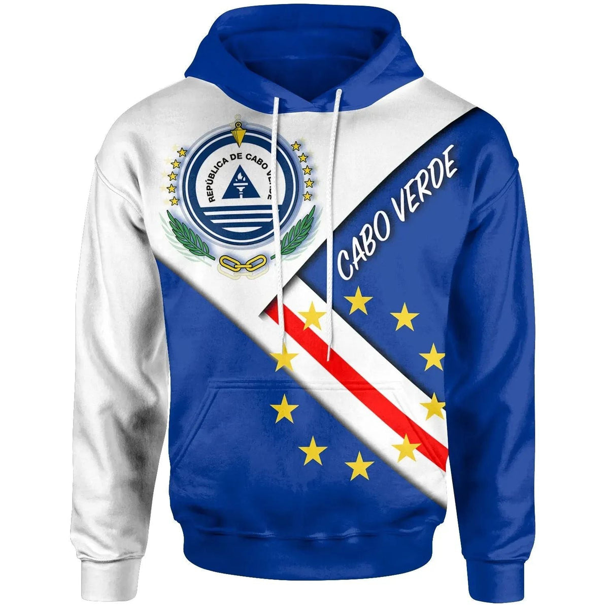 Cabo Verde Hoodie Cabo Verde Flag And Coat Of Arms RLT7 - Wonder Print Shop