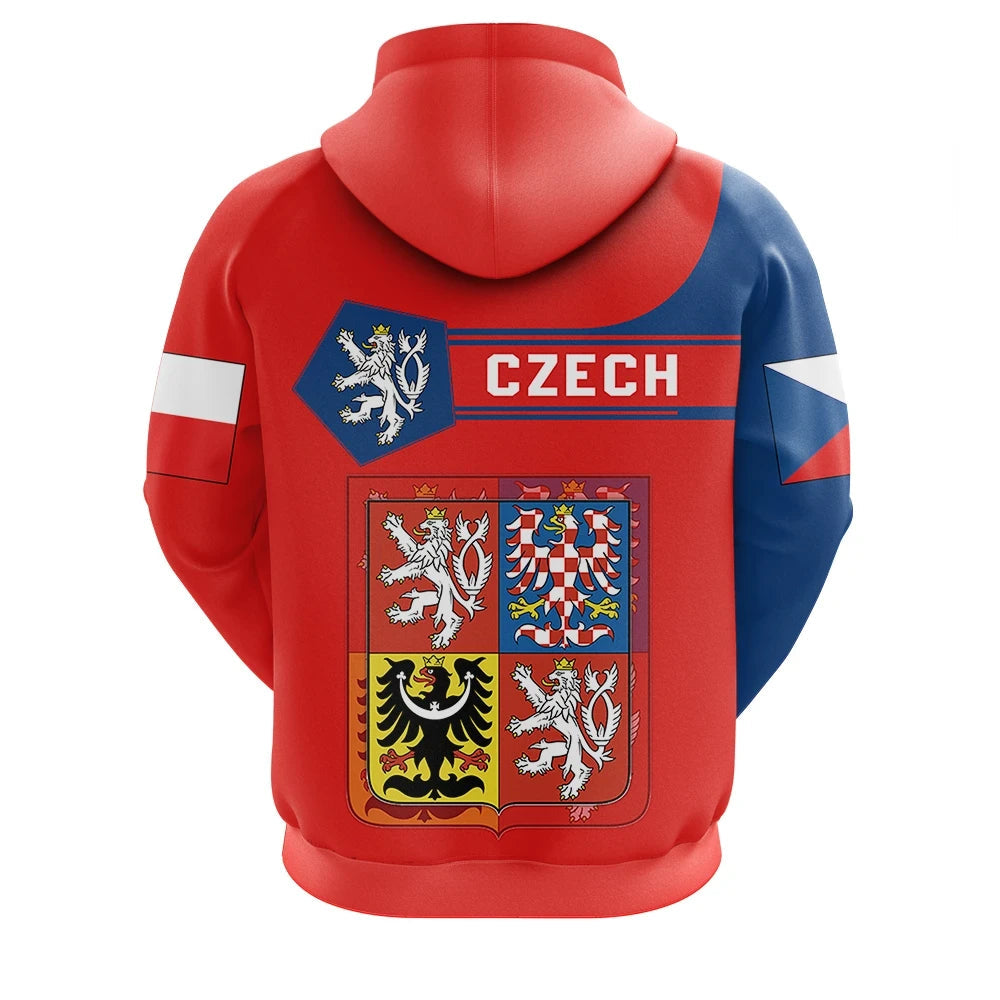 Czech Republic Coat Ofrms Hoodie Simple Style RLT13 - Wonder Print Shop