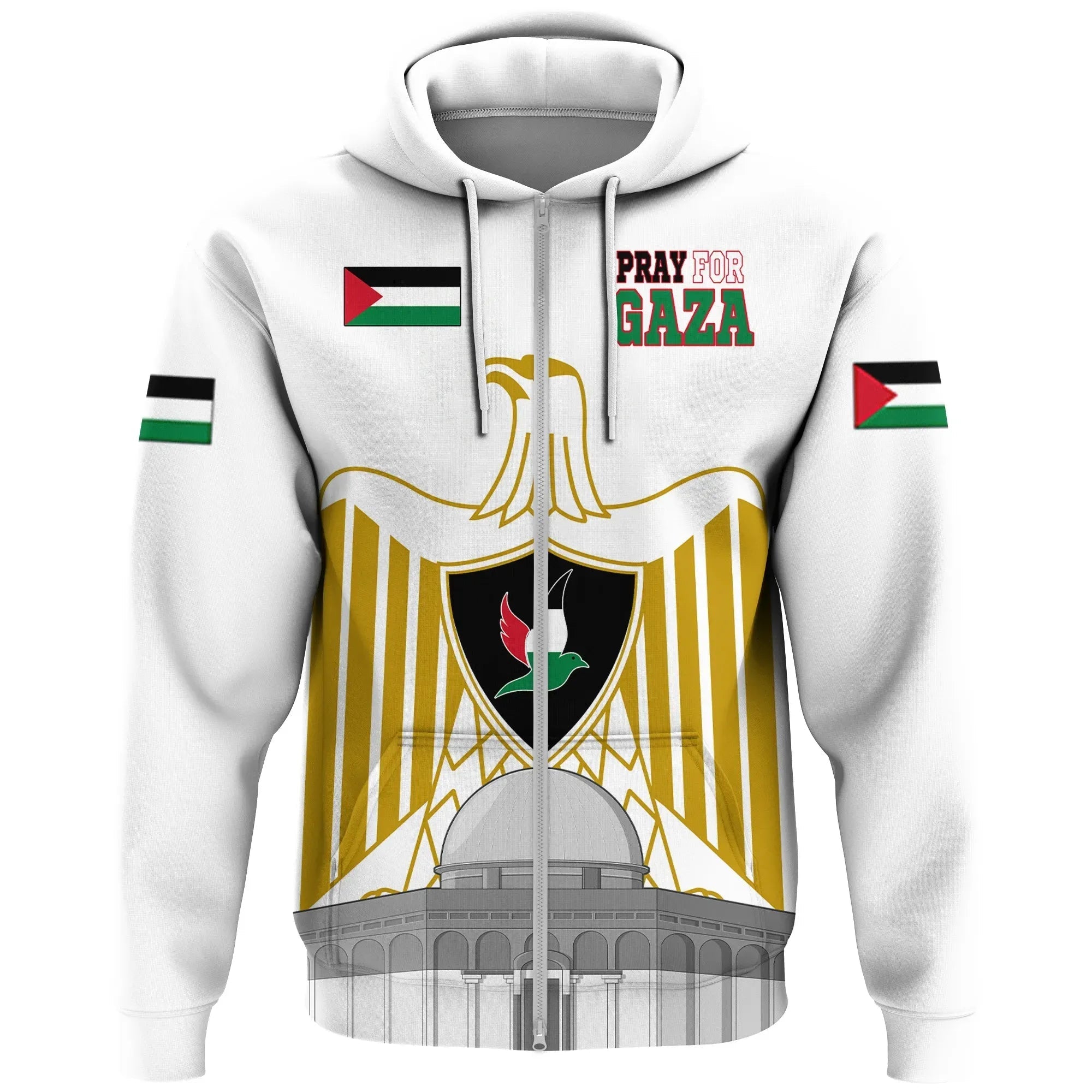 Palestine Zip Hoodie Be Stronger Gaza RLT13 - Wonder Print Shop