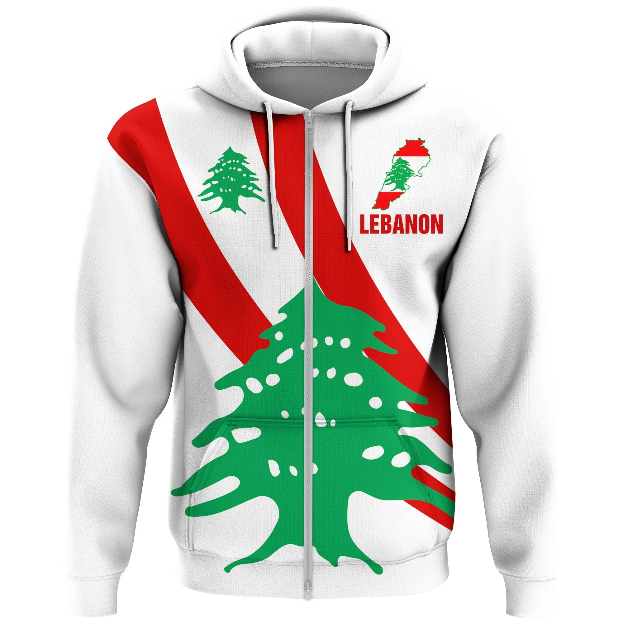 Lebanon Special Flag Zip Hoodie RLT6 - Wonder Print Shop