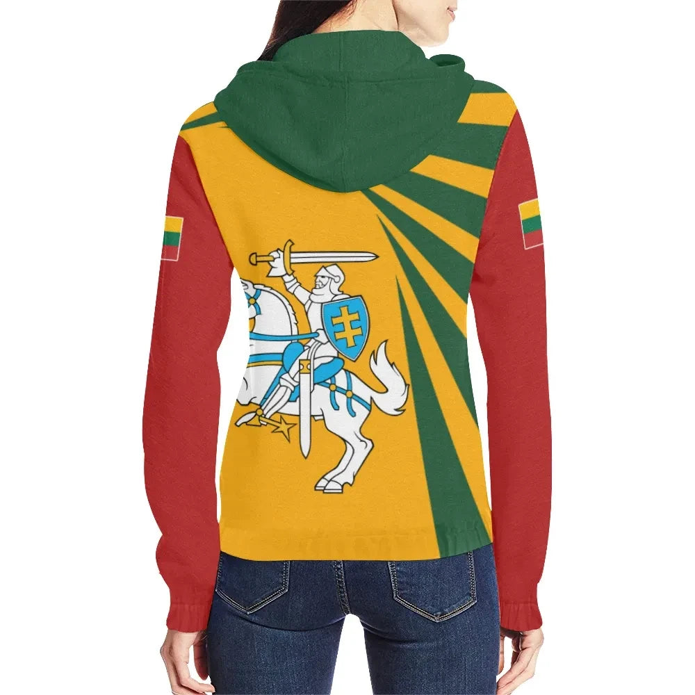 Vytis Lithuania Zip Hoodie Coat Of Arms Tornado Version RLT6 - Wonder Print Shop