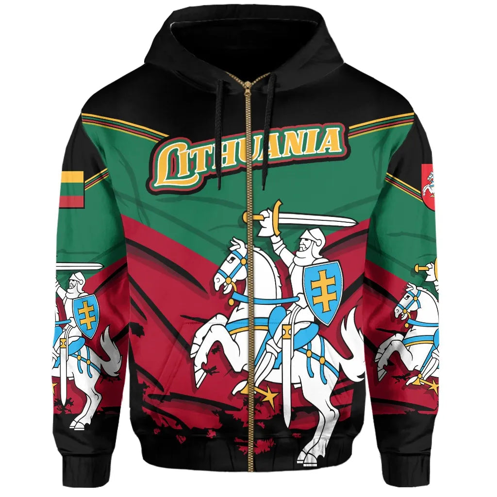 Lithuania Zip Hoodie Lithuanian Vytis RLT6 - Wonder Print Shop