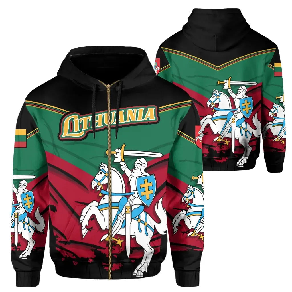 Lithuania Zip Hoodie Lithuanian Vytis RLT6 - Wonder Print Shop