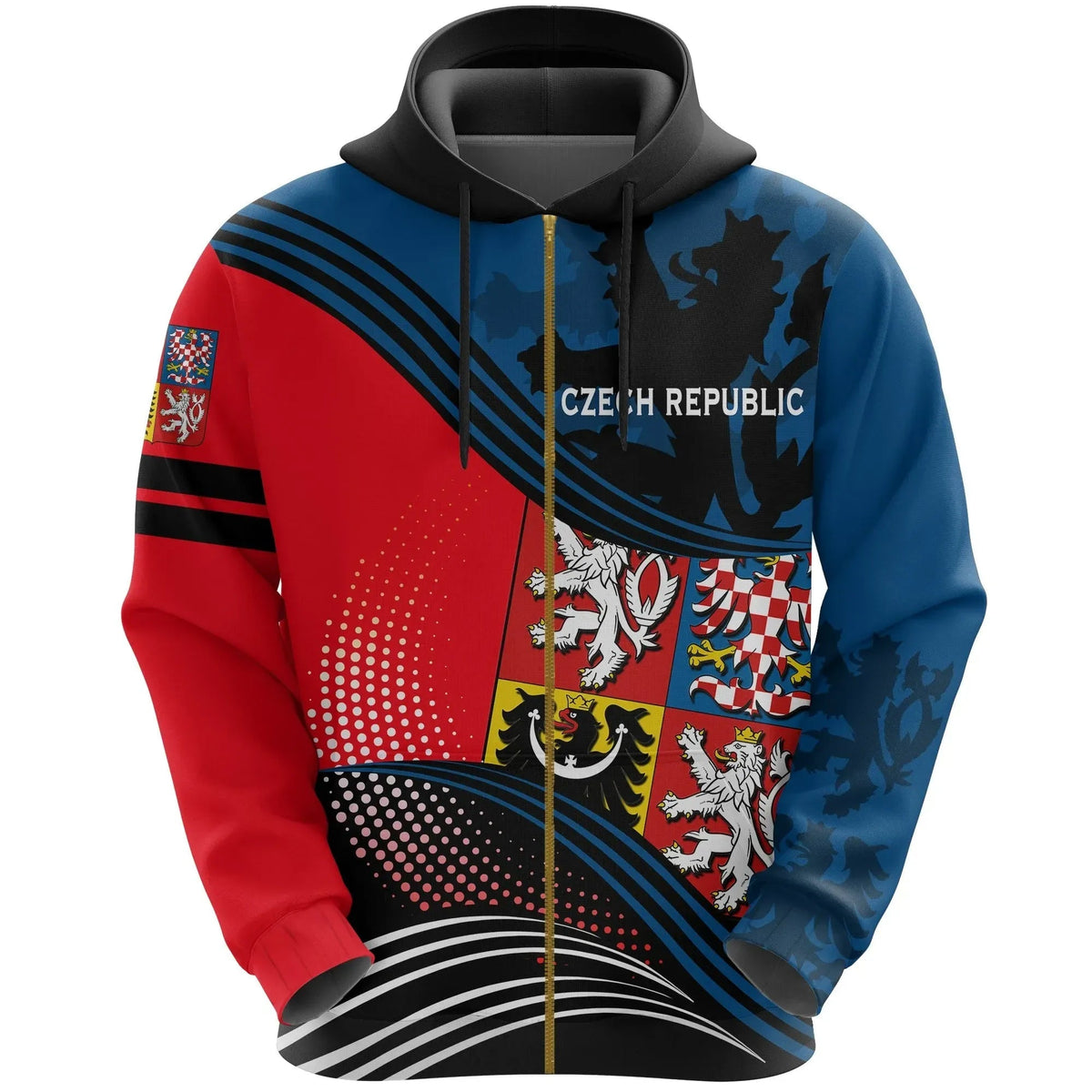 Czech Republic Zip Hoodie Fall In The Wave RLT13 - Wonder Print Shop
