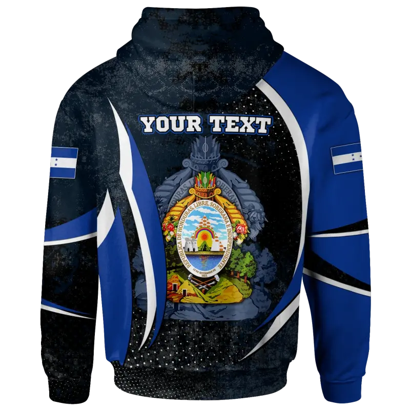 Honduras Personalised Zip Up Hoodie Honduras Spirit RLT8 - Wonder Print Shop