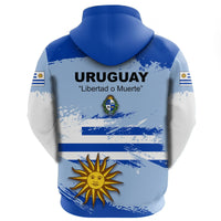 Uruguay Zip Hoodie Uruguay Flag Brush RLT6 - Wonder Print Shop