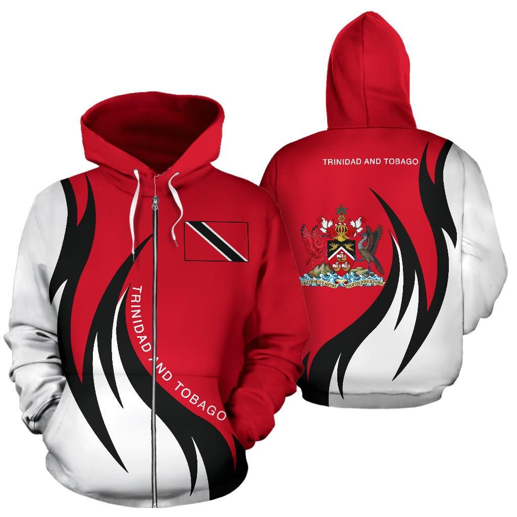 Trinidad and Tobago Hoodie (Zip) Coat Of Arms Fire Style1 RLT6 - Wonder Print Shop