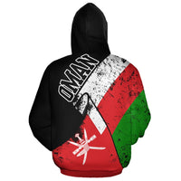 Oman Hoodie Zipper Special Grunge Flag RLT13 - Wonder Print Shop