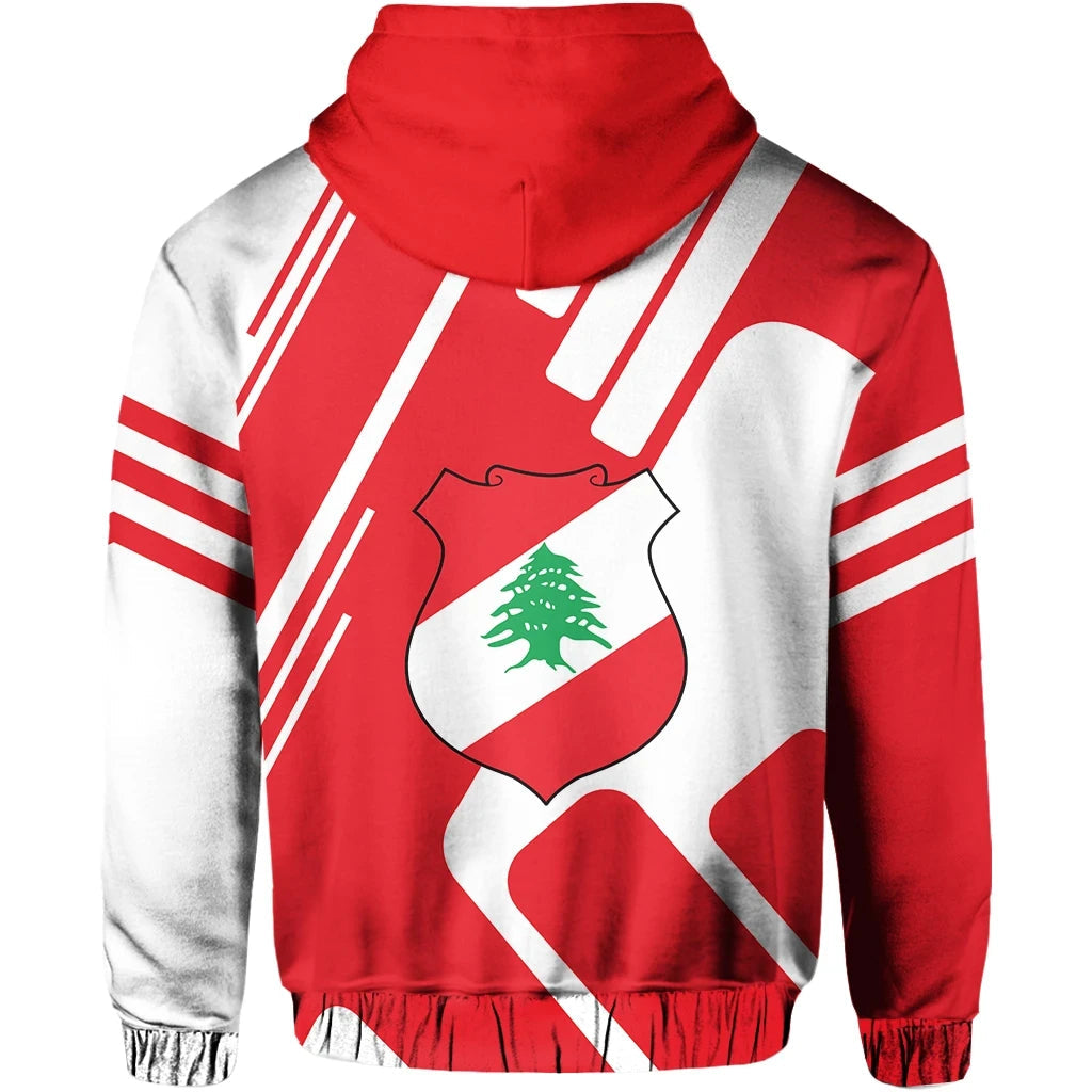 Lebanon Zipper Hoodie Coat Of Arms KT Rolster Style RLT6 - Wonder Print Shop