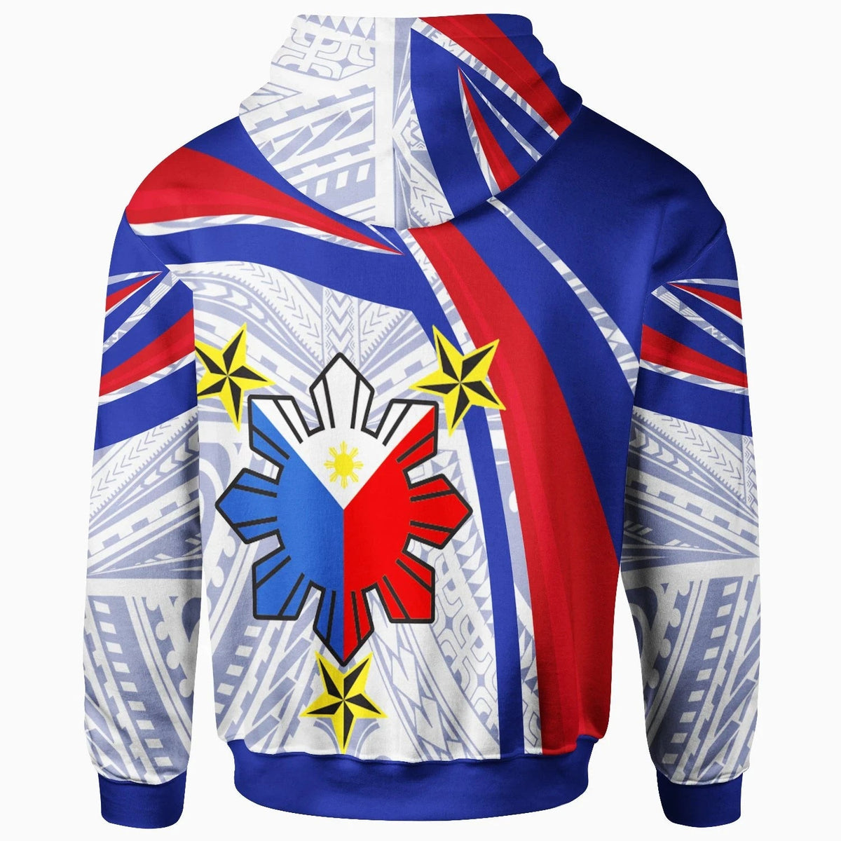 Philippines Zip Up Hoodie Polynesian Pattern With Flag RLT6 - Wonder Print Shop