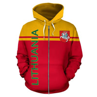 Lithuania All Over Zip Up Hoodie Horizontal Style RLT6 - Wonder Print Shop