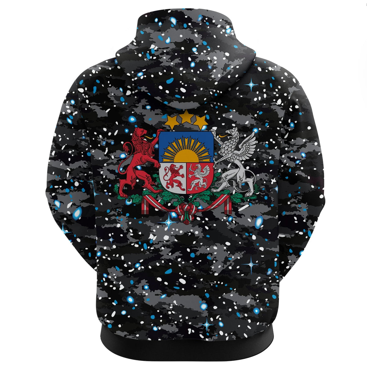 Latvia Hoodie Space Camo (Zip) RLT6 - Wonder Print Shop