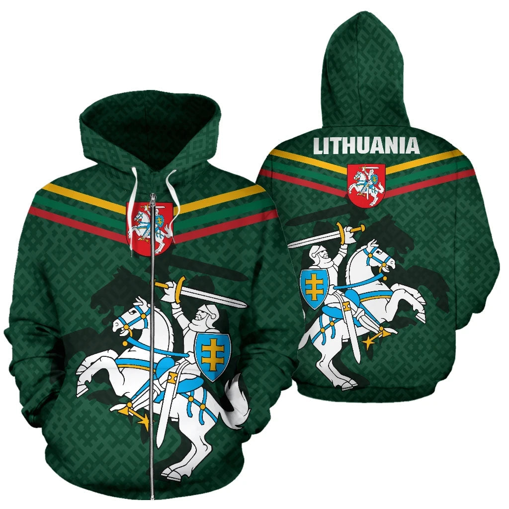 Lithuania Active Zipper Hoodie RLT6 - Wonder Print Shop