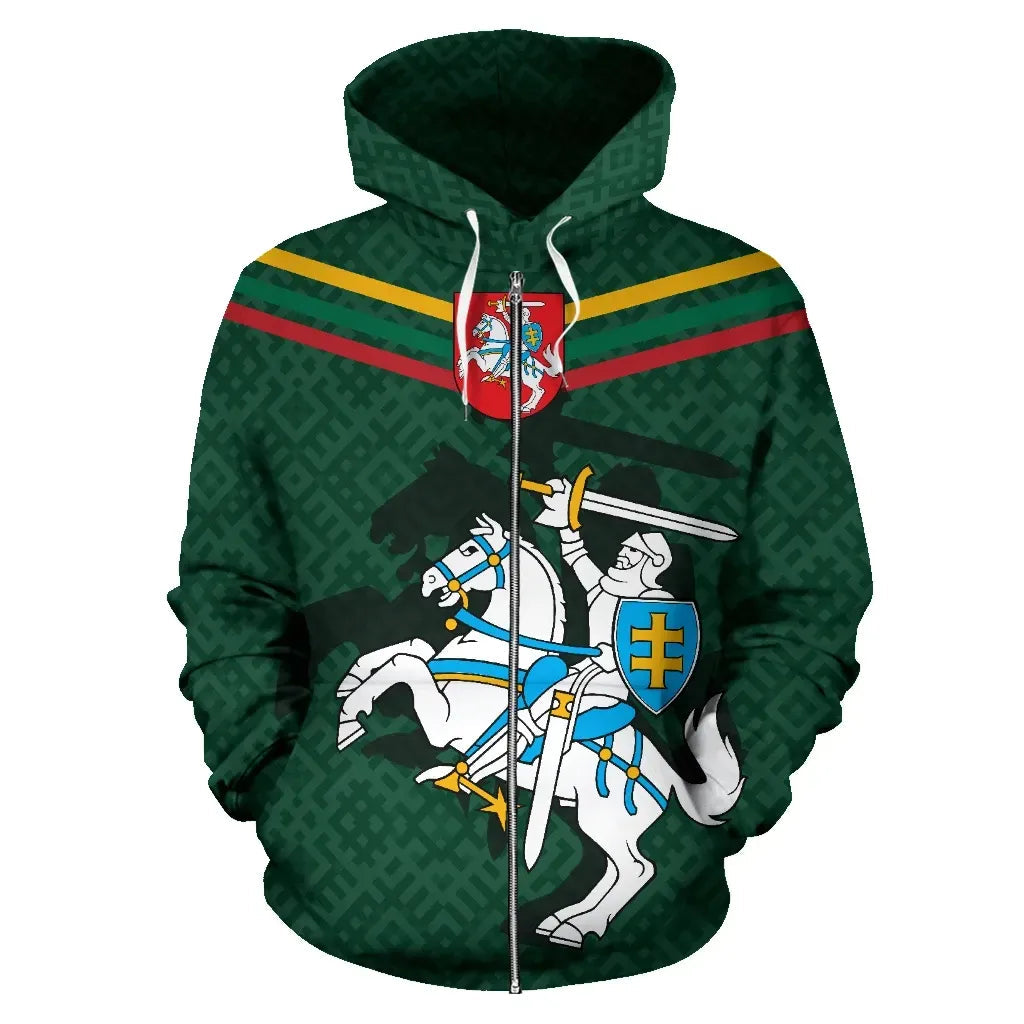 Lithuania Active Zipper Hoodie RLT6 - Wonder Print Shop