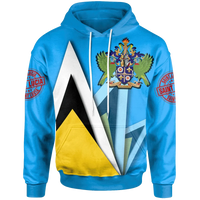 Saint Lucia Hoodie Flag With Coat Of Arms RLT6 - Wonder Print Shop