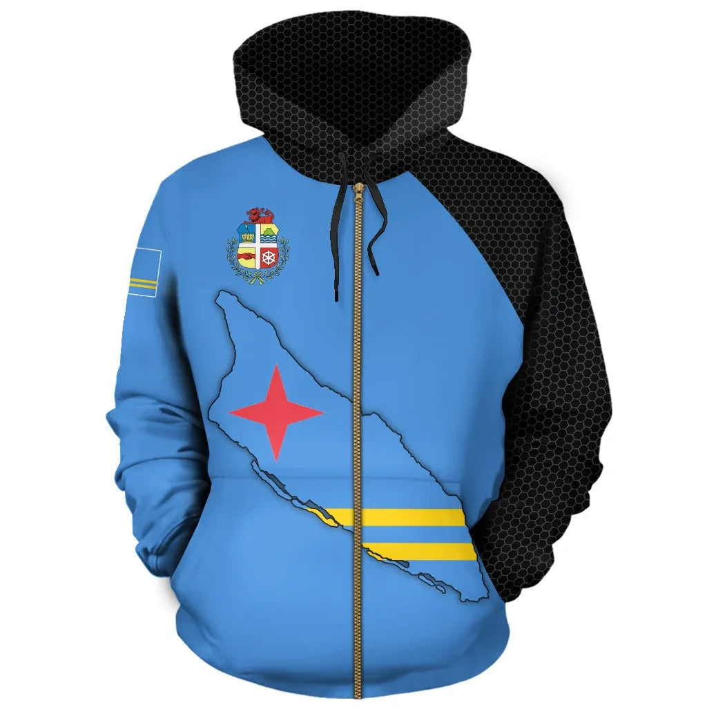 Aruba Map Hoodie RLT7 - Wonder Print Shop