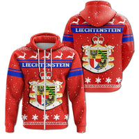 Christmas Liechtenstein Coat Of Arms Zip Hoodie RLT6 - Wonder Print Shop