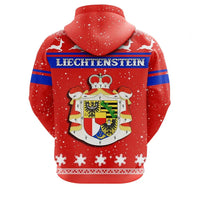 Christmas Liechtenstein Coat Of Arms Zip Hoodie RLT6 - Wonder Print Shop