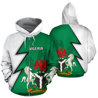 Nigeria All Over Zip Up Hoodie Flash Style RLT8 - Wonder Print Shop