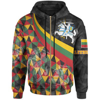 Lithuania Zip Up Hoodie Lithuania Coat Of Arms with Flag Color RLT6 - Wonder Print Shop
