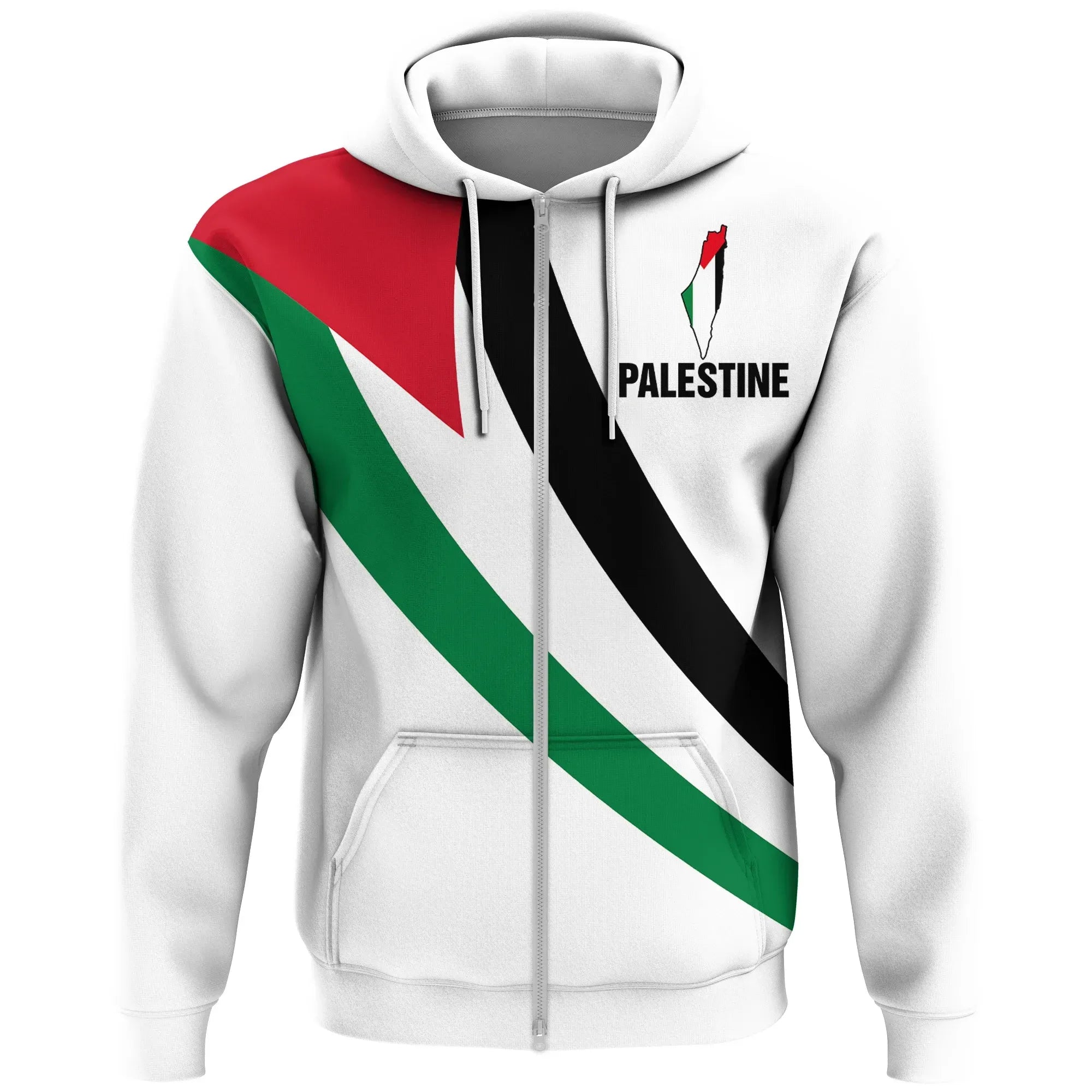 Palestine Special Flag Zip Hoodie RLT13 - Wonder Print Shop